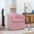 Pink Velvet Swivel Chair with 360° Rotation and Comfortable Cushioning