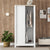 Bedroom Storage Wardrobe with Hanging Rods and 2 Drawers and Open Shelves Sliding Door In White