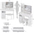 41 Inch Large Left Drawer Desktop Vanity Table Set With Cushioned Stool 2 AC USB Power Station Hair Dryer Stand LED Mirror In White