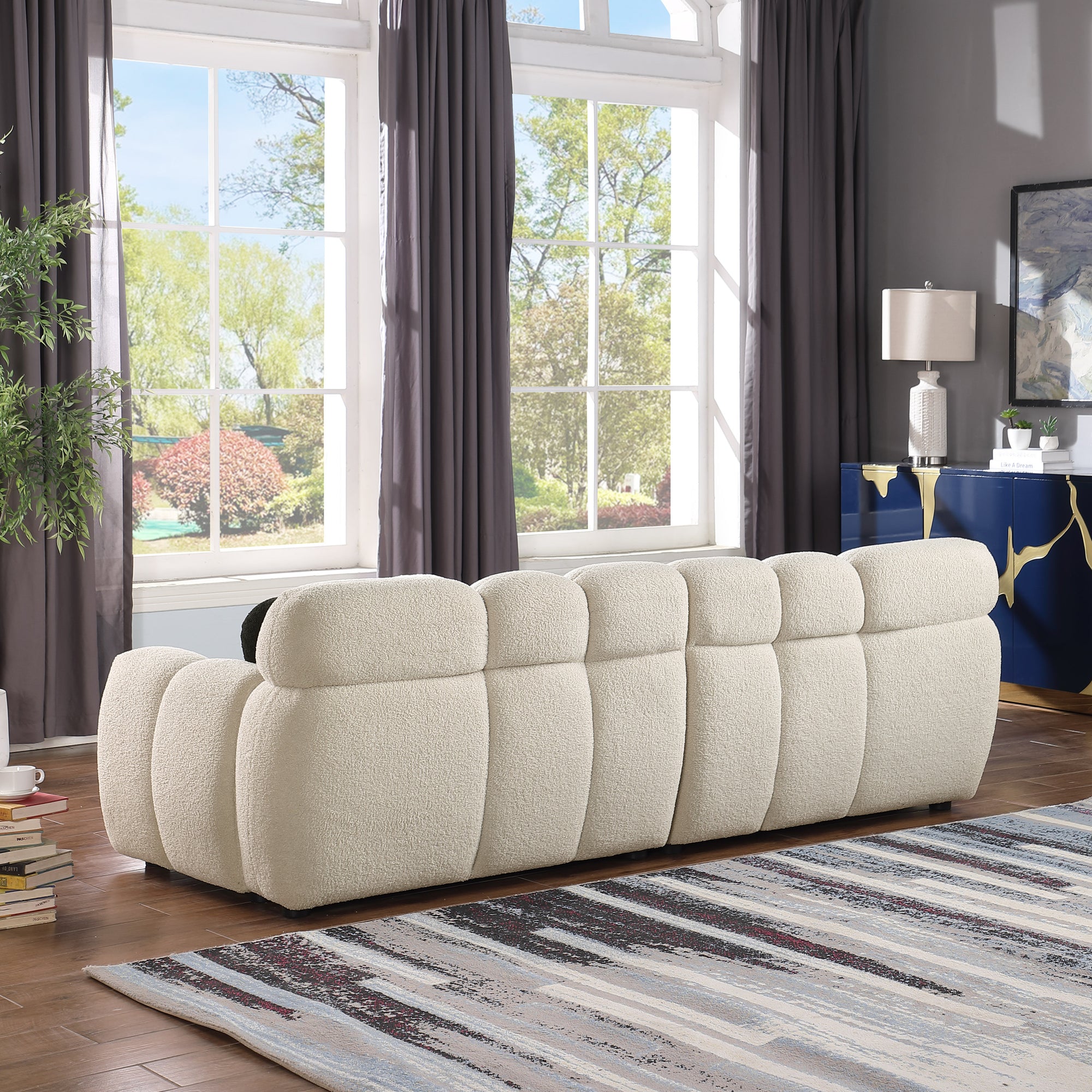 Deep Beige Boucle Marshmallow Sofa