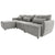 Khartoum Sectional Sofa with Movable Ottoman in Grey Chenille