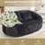 Comfortable High-Back Bean Bag Sofa in Black Chenille