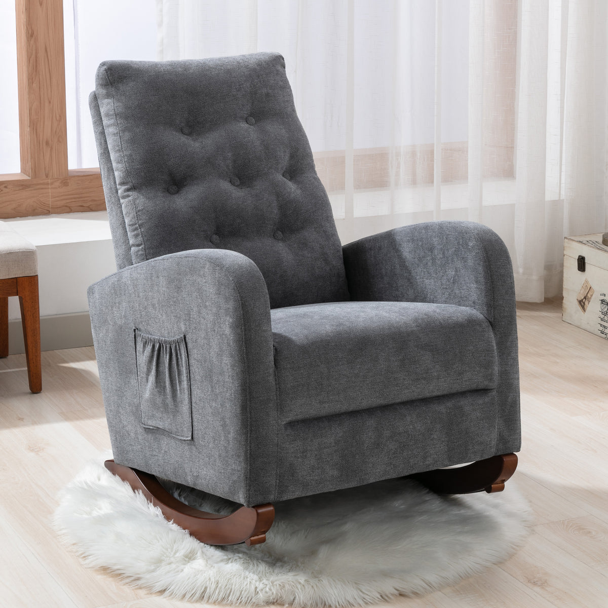 Baby Room Dark Gray Modern Rocking Chair