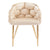 Luxury Beige Velvet Accent Chair with Gold Legs