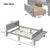 Gray Full Size Bed with Footboard Bench and Storage Drawers