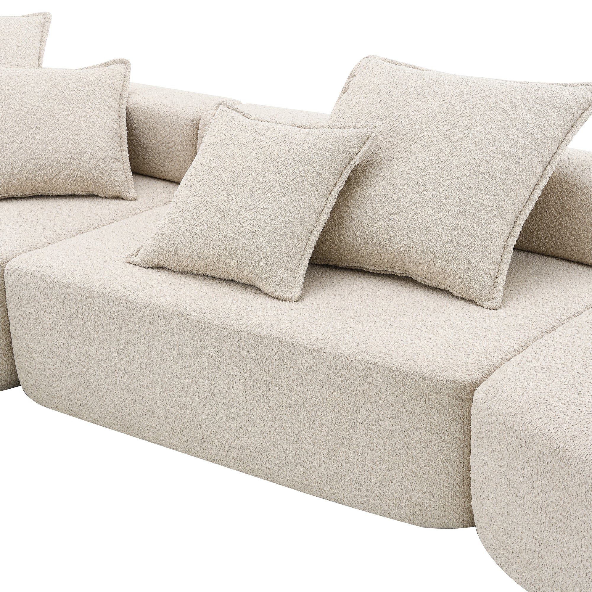 Stockholm Modular Boucle 7-Seater Sofa in Beige