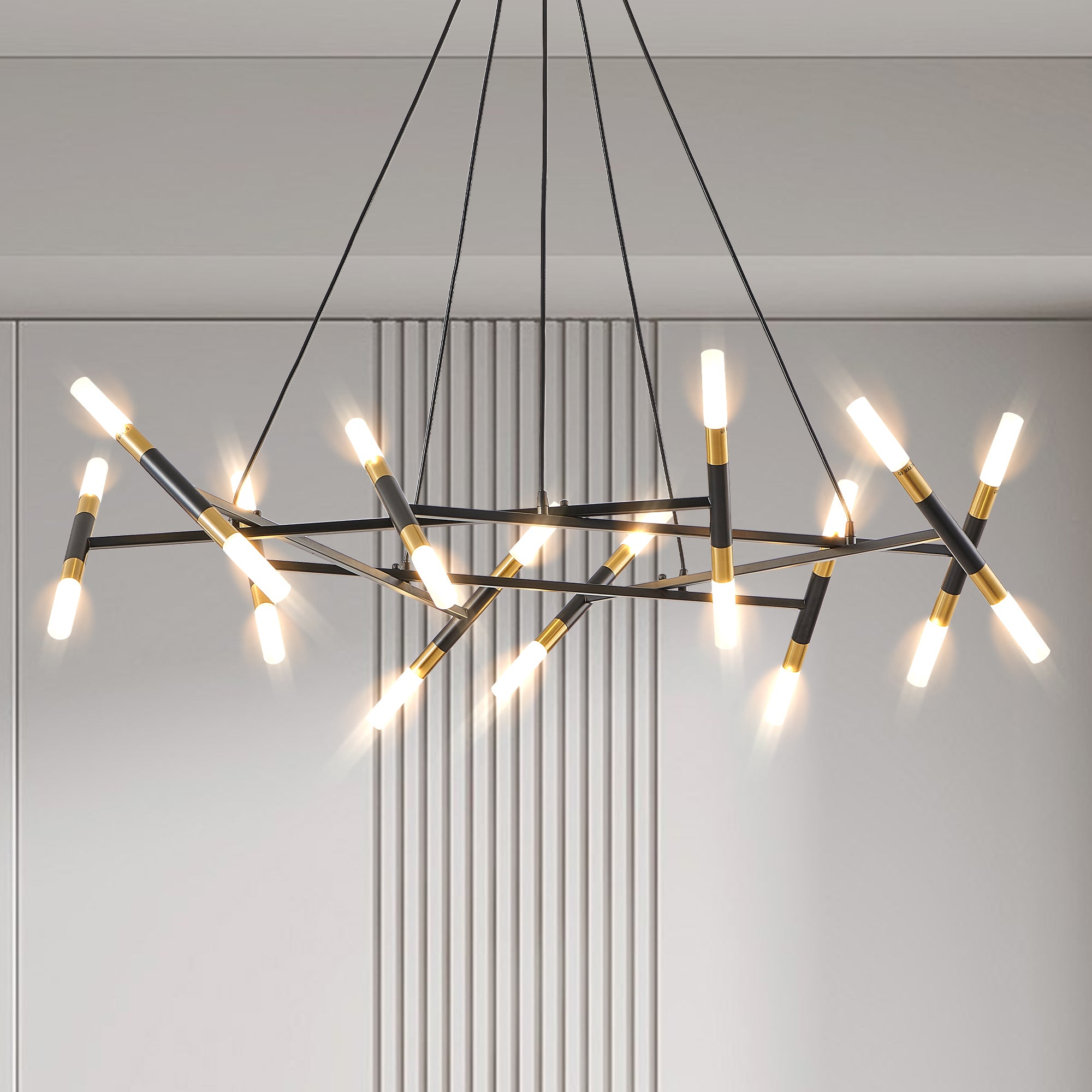 Black & Golden Modern Chandelier Light Fixture