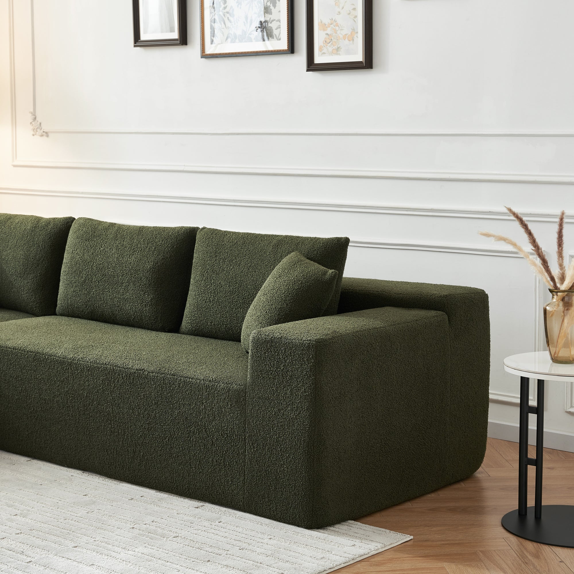 Lusaka 4-Seat Modern Sectional Sofa in Green