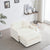 Modern Accent Chair with Ottoman Upholstered In White Chenille