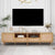 Rattan TV Stand for TVs Up to 85 Inch Modern Farmhouse Media Console with Solid Wood Legs In Wood