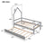 Twin House Wooden Daybed with Trundle and Guardrails in Gray