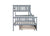 Convertible Gray Twin Over Full Rubber Wood Bunk Bed with Trundle