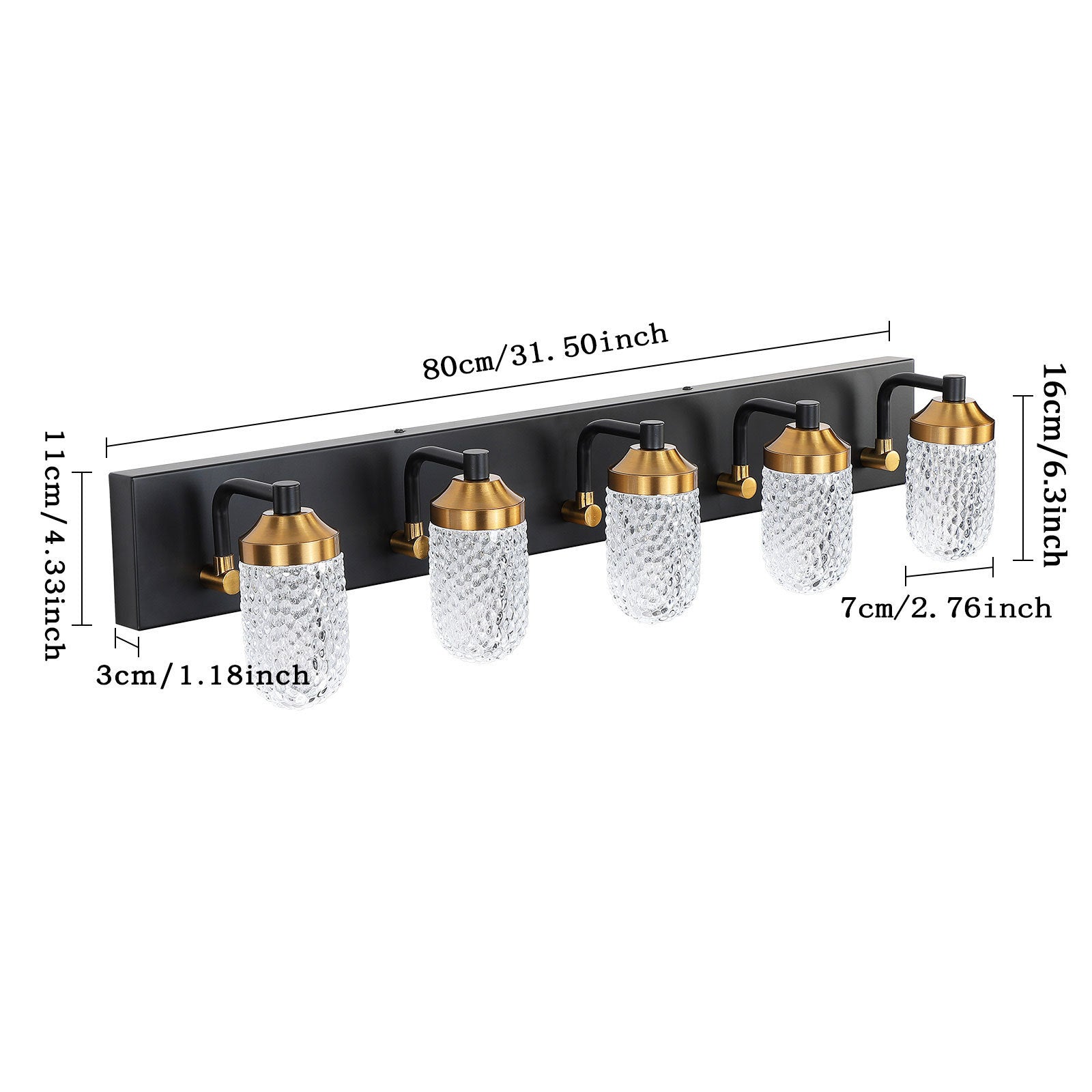 Aestin's Vanity Lights With 5 LED Bulbs for Bathroom Lighting