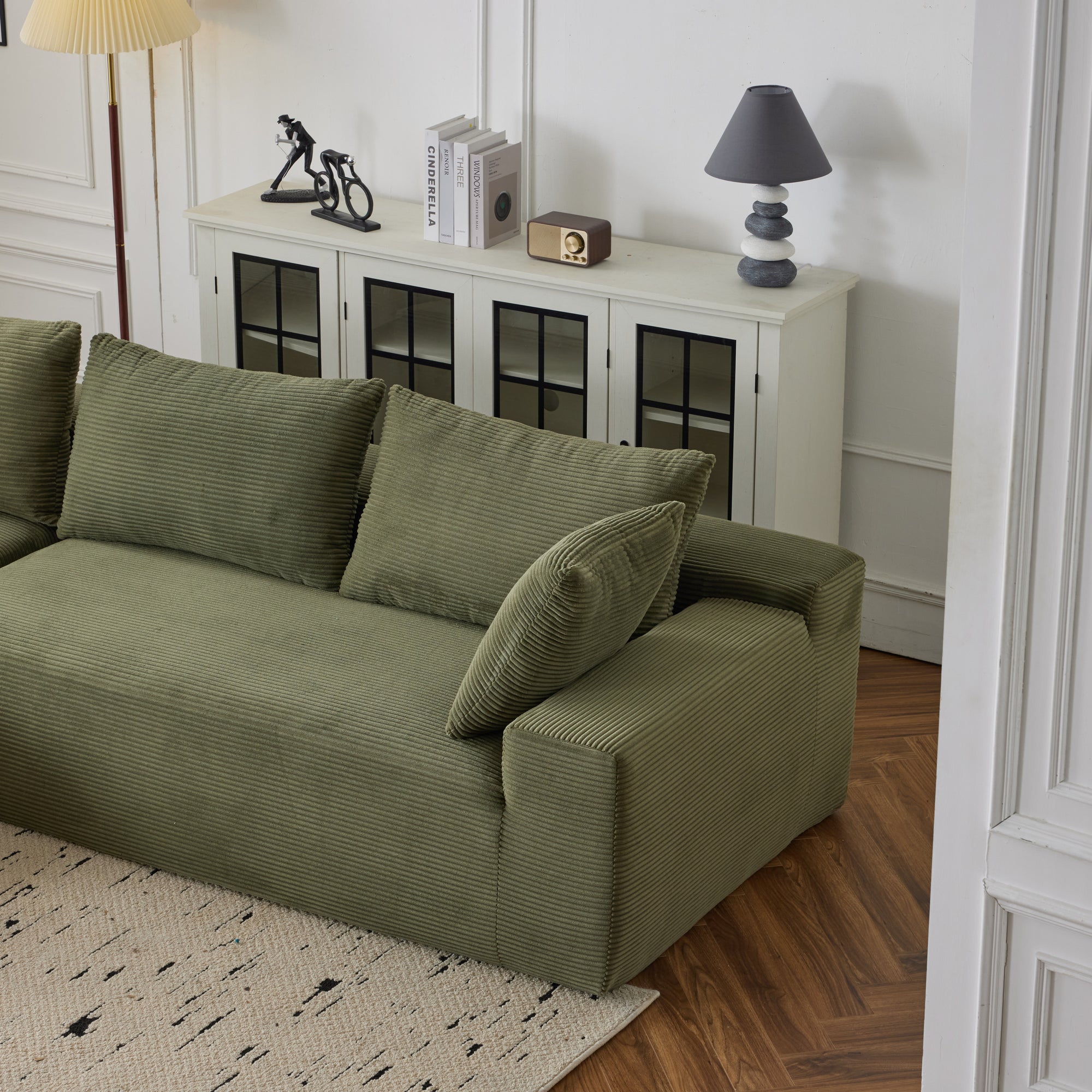 Dakar 4-Seat Minimalist Modular Sofa in Green