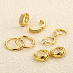 Load image into Gallery viewer, 14k 8pc Elegant Huggie Hoop Earrings Set
