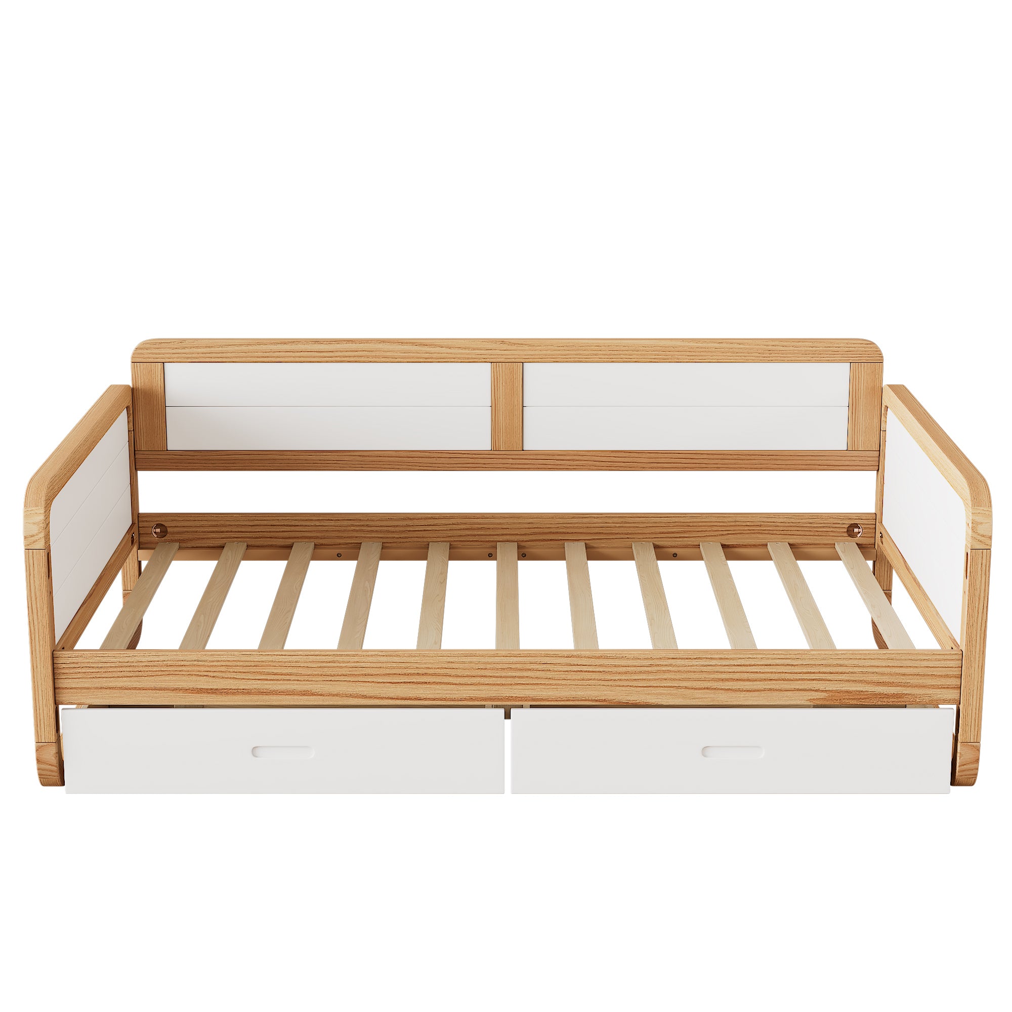 Twin Size White & Walnut Modern Daybed