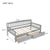 Gray Twin-Size Pine Wood Daybed with Storage Drawers, Sofa Bed Design