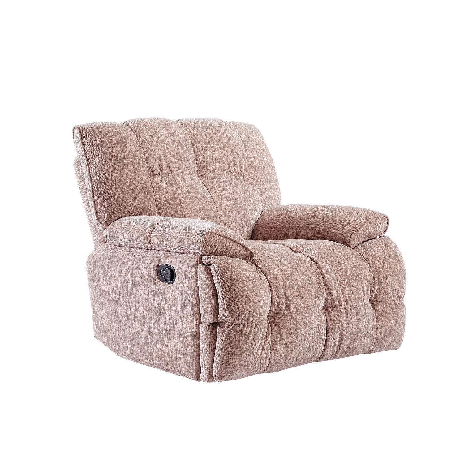 Overstuffed Ergonomic 360 Degree Swivel Rocking Recliner In Pink