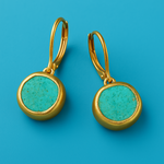 Load image into Gallery viewer, Chic Turquoise Drop Earrings in Gold
