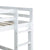 White Twin Over Twin Loft Bed with Ladder In Sturdy Rubber Wood Construction