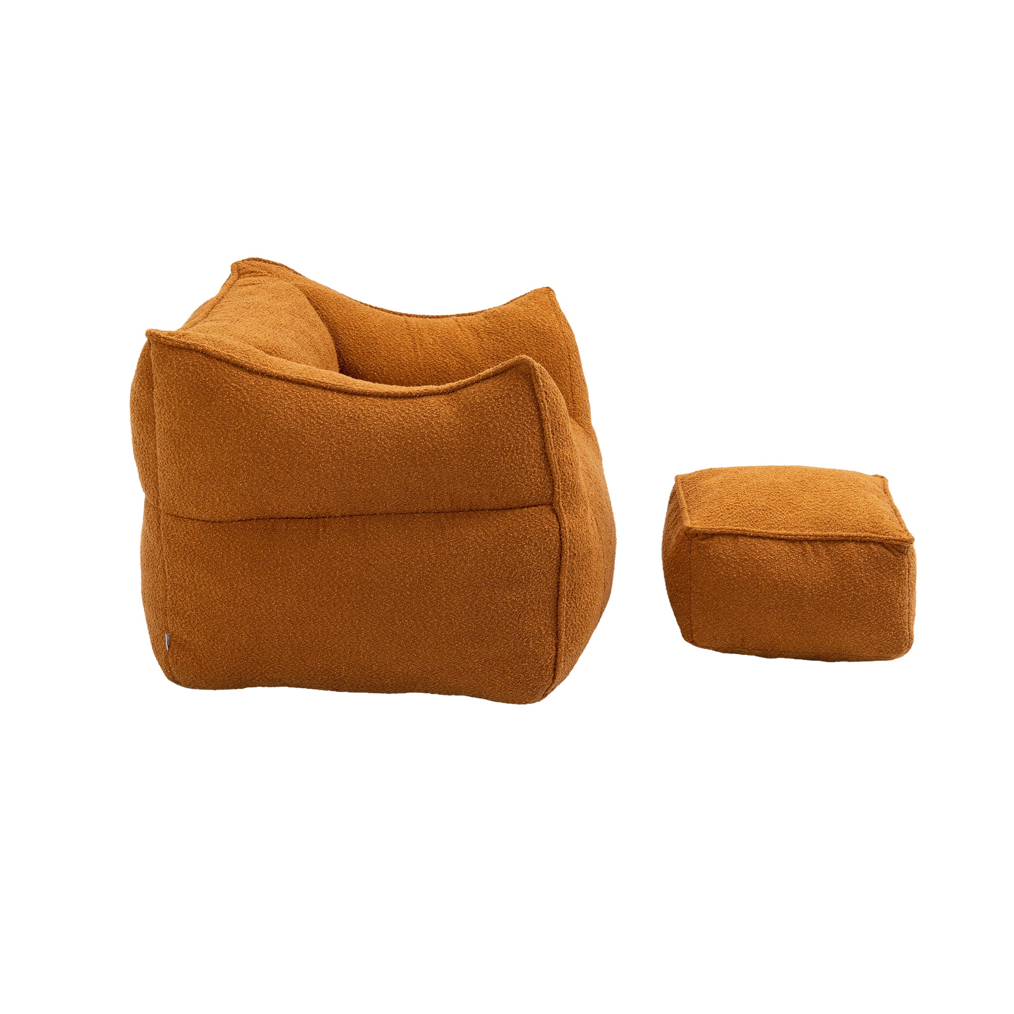 Durable High-Back Bean Bag Chair for Indoor and Outdoor Use in Orange