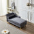 Gray Velvet Chaise Lounge With Storage Compartment