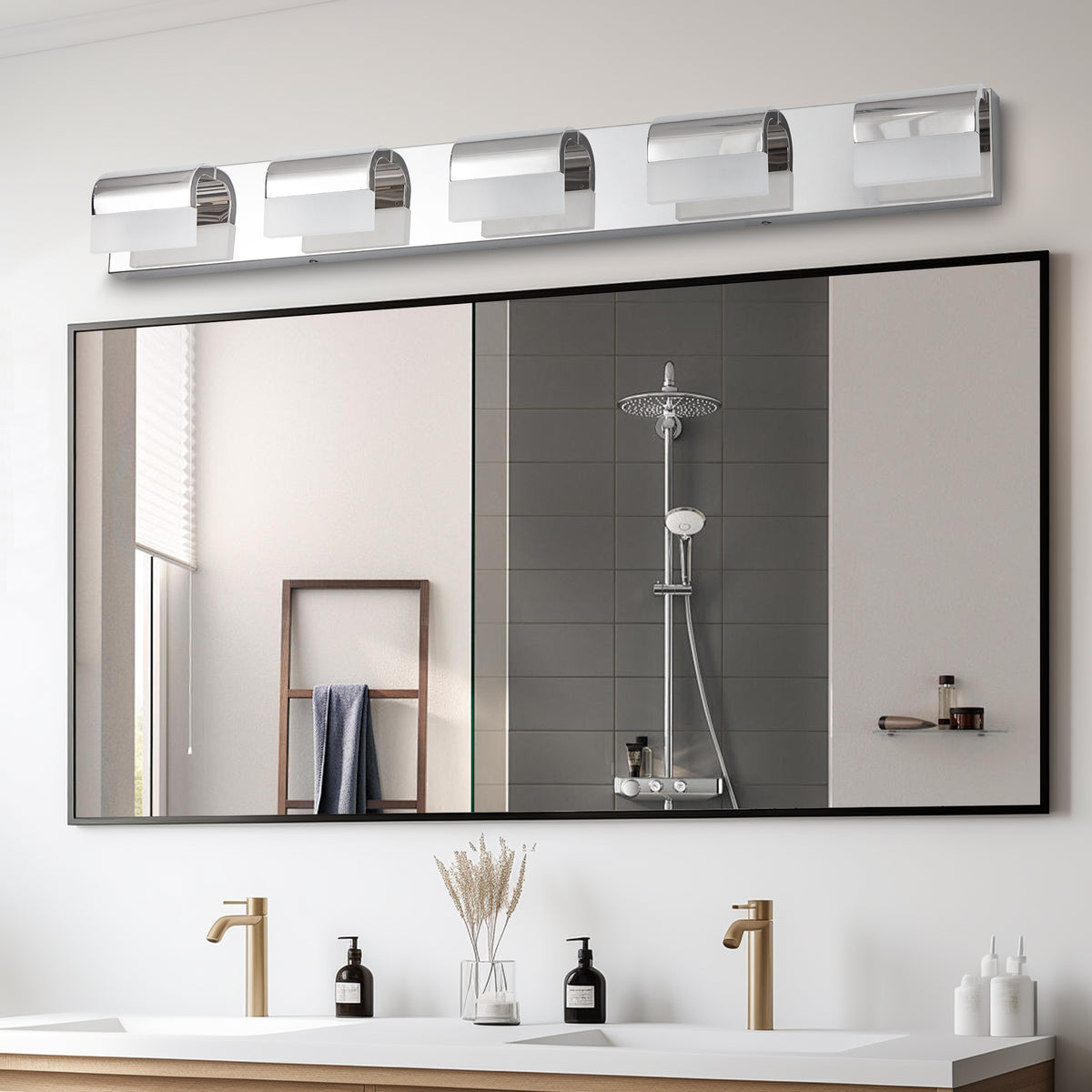 Aestin&#39;s 5-Light LED Chrome Modern Bathroom Vanity Lighting