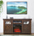 Farmhouse 2 Doors Cabinet With Fireplace Insert In Espresso