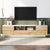 Modern TV Stand For TVs Up To 80 Inch With Multi-Functional Storage And Door Rebound Device In White And Natural