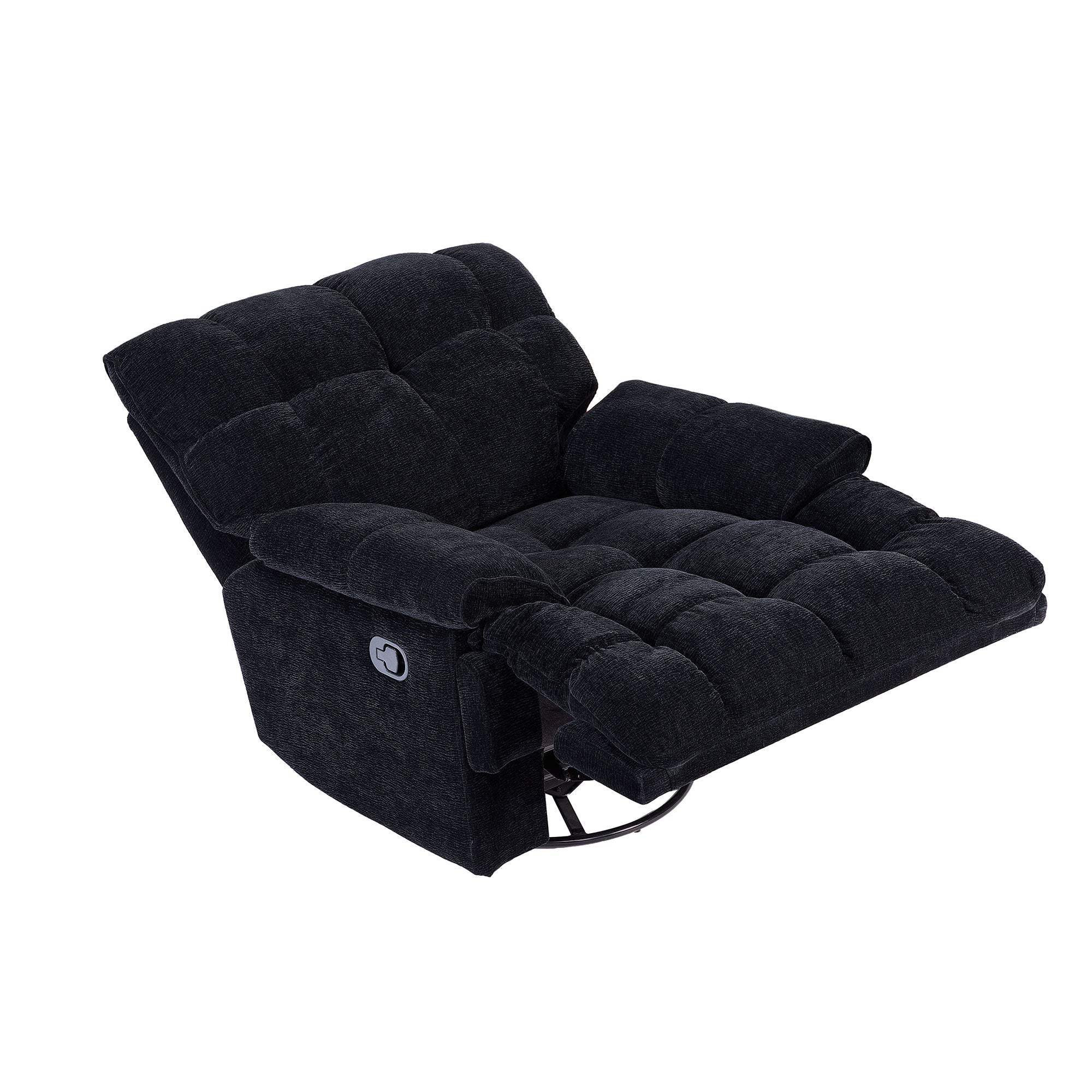 Black 360° Swivel Glider Recliner Chair