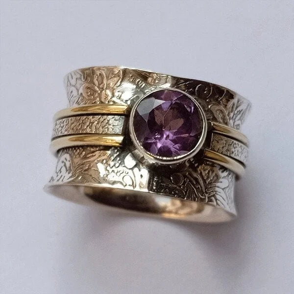 Sparkling Crystal Bohemian Meditation Ring