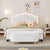 2-Pieces Bedroom Sets Full Size Upholstered LED Platform Bed With Storage Ottoman In White