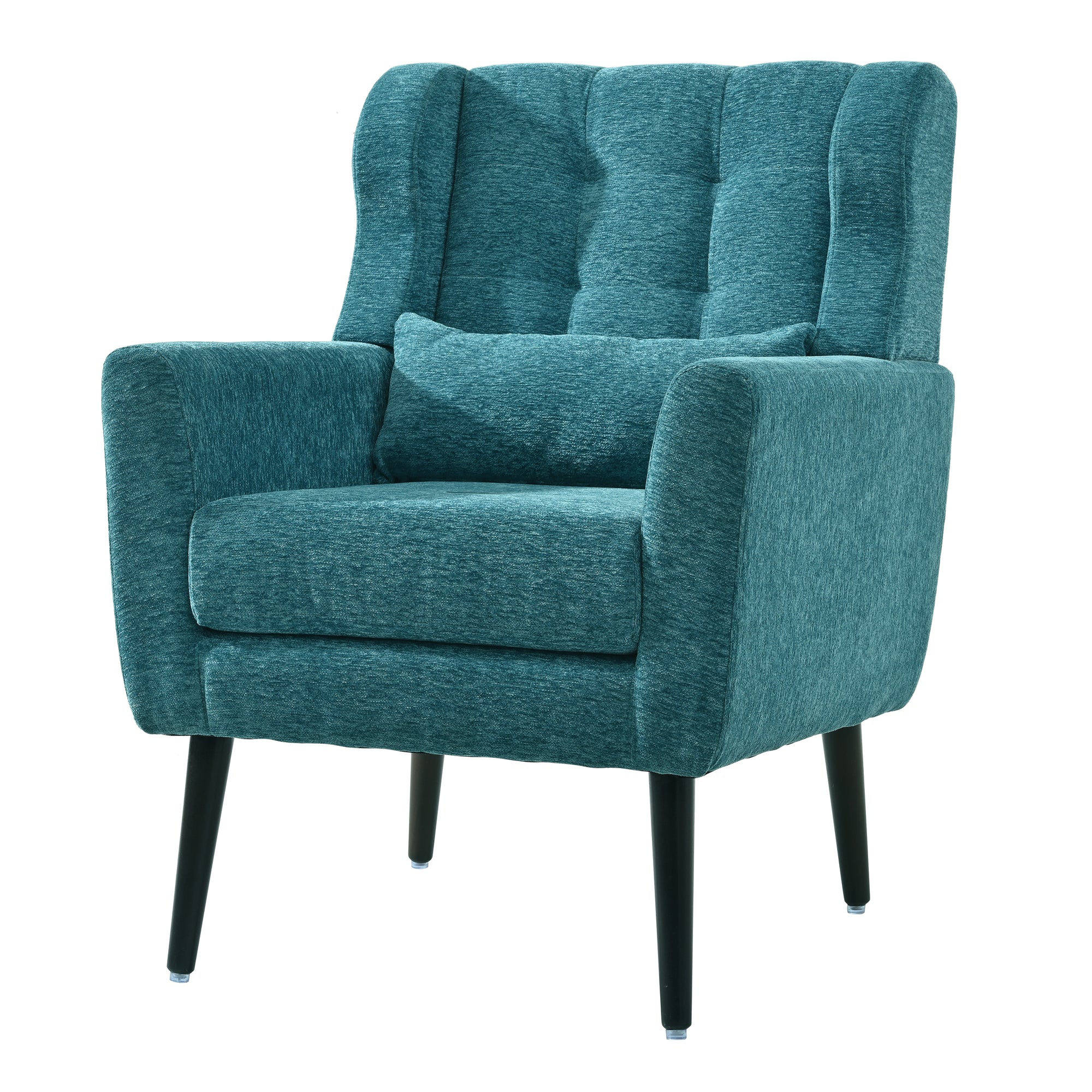 Modern Mid Century Accent Chair In Teal Chenille