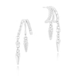 Load image into Gallery viewer, 14k Triple Huggie Dangle Earrings Pair
