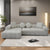 Modern L-Style Compressed Sofa Chaise Lounge with High Resilience Foam for Supreme Comfort and Space-Saving Design In Light Gray