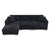 Black Chenille L-Shaped Sectional Sofa with Chaise Lounge and Aluminum Legs