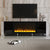 Modern TV Stand with 34.2 Non-heating Electric Fireplace High Gloss Entertainment Center for TVs Up to 78 In Black