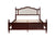 Classic Queen Size Pine Wood Bed with Upholstered Headboard