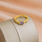 Load image into Gallery viewer, Adjustable Amethyst Violet Floral Ring
