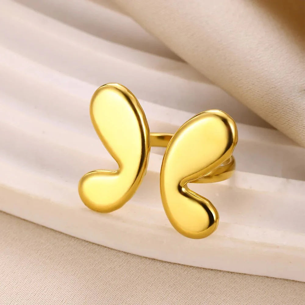 Adjustable bubble butterfly wings ring 471158