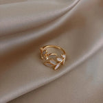 Load image into Gallery viewer, Adjustable Classy Gold Leaf Ring
