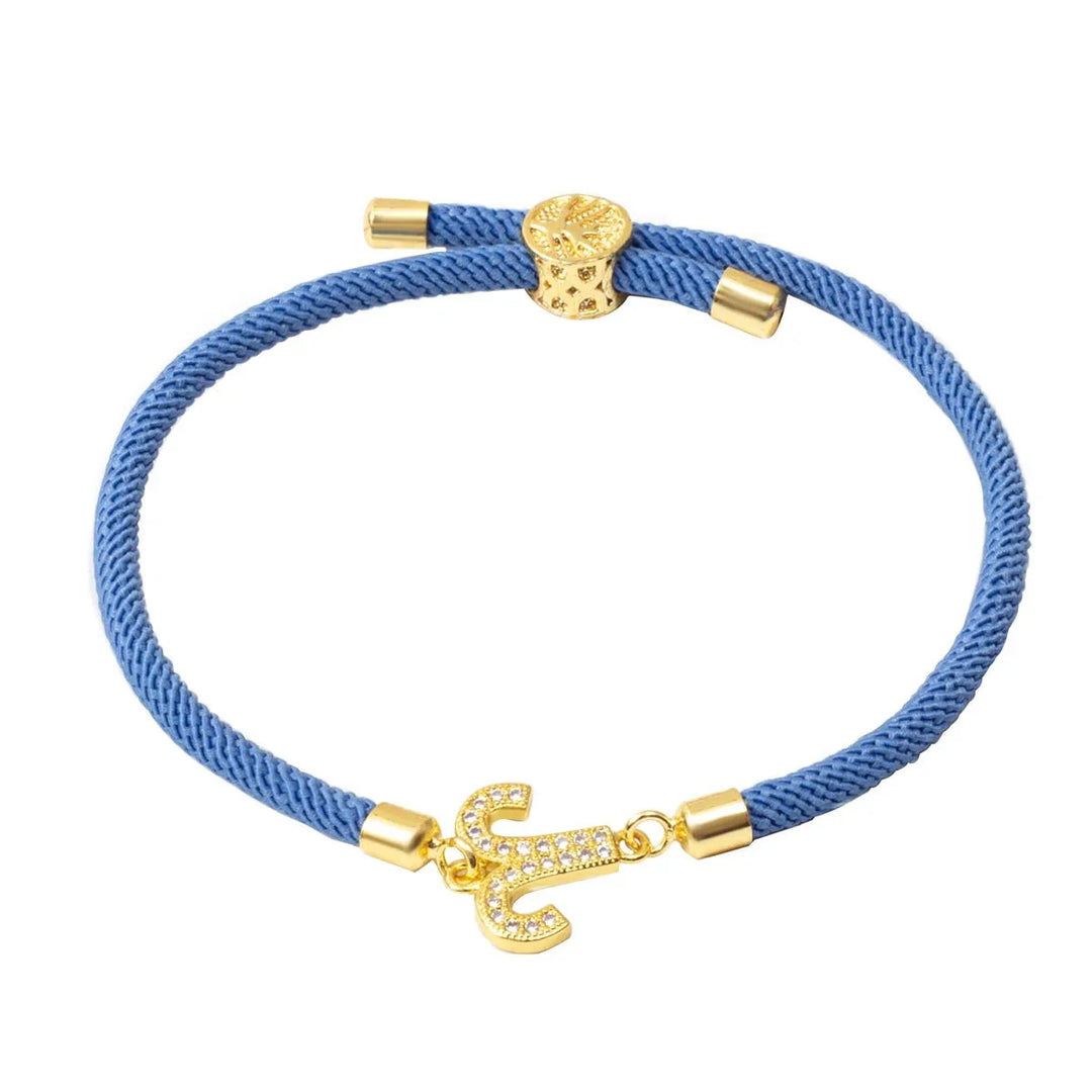 Adjustable Diamond Zodiac Sign Bracelet