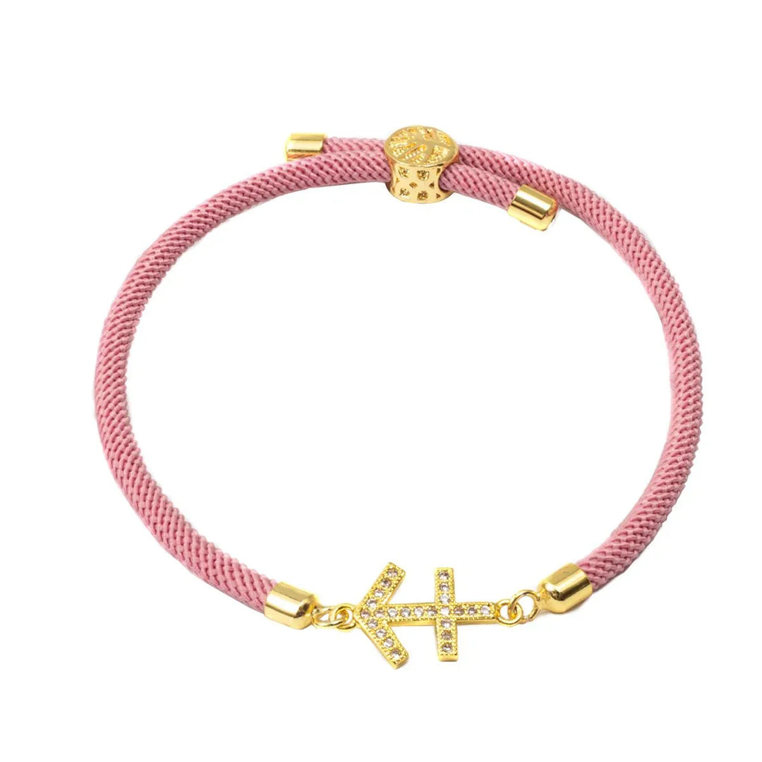 Adjustable Diamond Zodiac Sign Bracelet