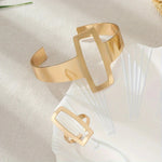 Load image into Gallery viewer, Adjustable Geometric Rectangle Bracelet and Ring Set
