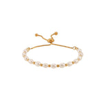 Load image into Gallery viewer, Adjustable Gold Accented Pearl Bracelet
