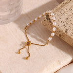 Load image into Gallery viewer, Adjustable Gold Accented Pearl Bracelet
