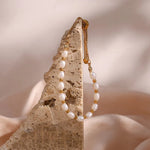 Load image into Gallery viewer, Adjustable Gold Accented Pearl Bracelet
