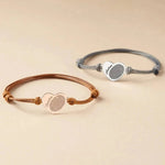 Load image into Gallery viewer, Adjustable Custom Heart Name &amp; Fingerprint Rope Bracelet
