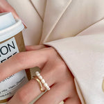 Load image into Gallery viewer, Adjustable Layered Pearl Accented Ring
