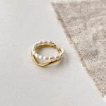 Load image into Gallery viewer, Adjustable Layered Pearl Accented Ring
